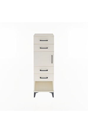 Arges Dolap Tek Raflı 4 Çekmeceli Tek Kapaklı 44x30x134 Aytaşı-Aytaşı