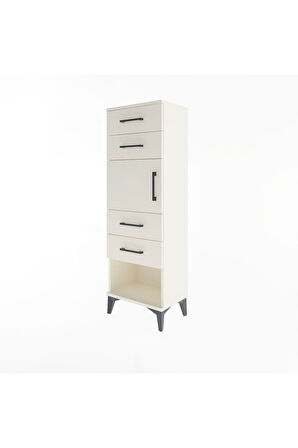 Arges Dolap Tek Raflı 4 Çekmeceli Tek Kapaklı 44x30x134 Aytaşı-Aytaşı