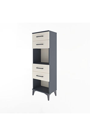 Arges Dolap Tek Raflı 4 Çekmeceli 44x30x134 Antrasit-Aytaşı