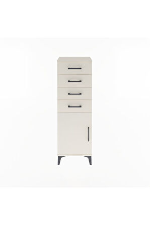 Arges Dolap Tek Raflı 4 Çekmeceli Tek Kapaklı 44x30x134 Aytaşı-Aytaşı