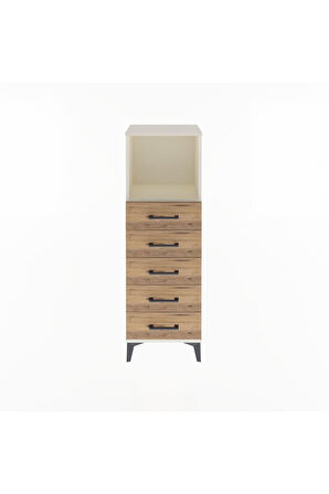 Arges Dolap Tek Raflı 5 Çekmeceli 44x30x134 Aytaşı-Çam