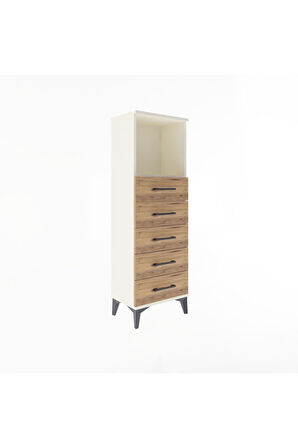 Arges Dolap Tek Raflı 5 Çekmeceli 44x30x134 Aytaşı-Çam
