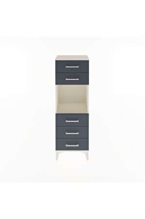 Arges Dolap Tek Raflı 5 Çekmeceli 44x30x134 Aytaşı-Antrasit