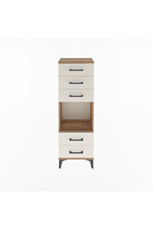 Arges Dolap Tek Raflı 5 Çekmeceli 44x30x134 Çam-Aytaşı