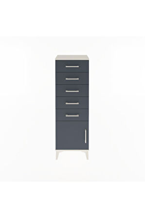 Arges Dolap 5 Çekmeceli Tek Kapaklı 44x30x134 Aytaşı-Antrasit