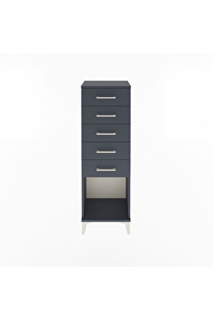 Arges Dolap 5 Çekmeceli 44x30x134 Antrasit-Antrasit