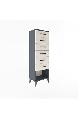 Arges Dolap 6 Çekmeceli 44x30x134 Antrasit-Aytaşı