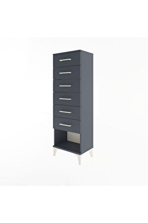 Arges Dolap 6 Çekmeceli 44x30x134 Antrasit-Antrasit