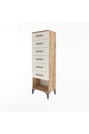 Arges Dolap 6 Çekmeceli 44x30x134 Çam-Aytaşı