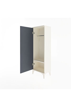 Arges Dolap Tek Raflı Tek Kapaklı Tek Askılı 44x30x134 Aytaşı-Antrasit