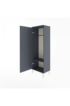 Arges Dolap Tek Raflı Tek Kapaklı Tek Askılı 44x30x134 Antrasit-Antrasit