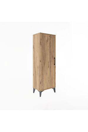 Arges Dolap Tek Raflı Tek Kapaklı Tek Askılı 44x30x134 Çam-Çam