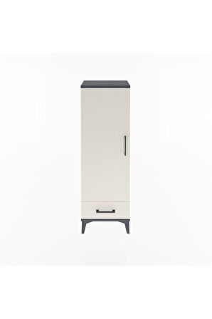 Arges Dolap Tek Raflı Tek Çekmeceli Tek Askılı 44x30x134 Antrasit-Aytaşı