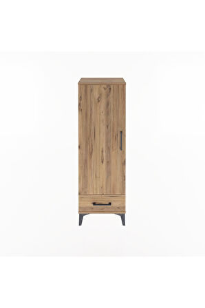 Arges Dolap Tek Raflı Tek Çekmeceli Tek Askılı 44x30x134 Çam-Çam