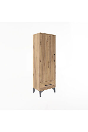 Arges Dolap Tek Raflı Tek Çekmeceli Tek Askılı 44x30x134 Çam-Çam