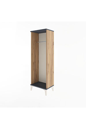 Arges Dolap Tek Askılı 44x30x134 Çam-Antrasit