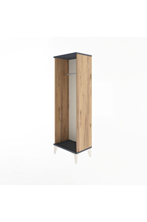 Arges Dolap Tek Askılı 44x30x134 Çam-Antrasit