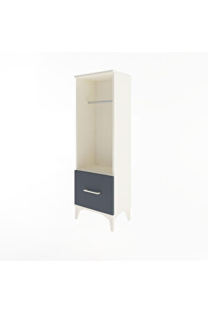 Arges Dolap Tek Raflı Tek Çekmeceli Tek Askılı 44x30x134 Aytaşı-Antrasit