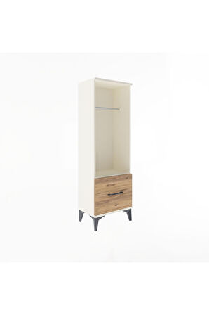 Arges Dolap Tek Raflı Tek Çekmeceli Tek Askılı 44x30x134 Aytaşı-Çam