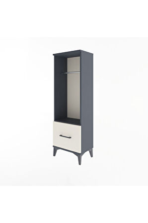Arges Dolap Tek Raflı Tek Çekmeceli Tek Askılı 44x30x134 Antrasit-Aytaşı