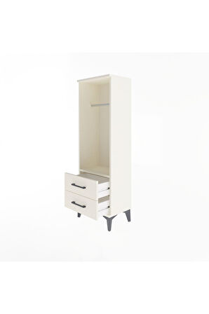 Arges Dolap Tek Raflı 2 Çekmeceli Tek Askılı 44x30x134 Aytaşı-Aytaşı