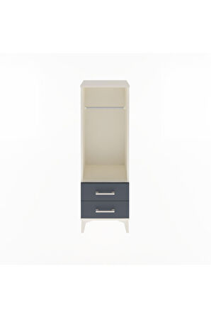 Arges Dolap Tek Raflı 2 Çekmeceli Tek Askılı 44x30x134 Aytaşı-Antrasit