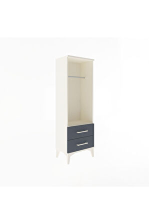 Arges Dolap Tek Raflı 2 Çekmeceli Tek Askılı 44x30x134 Aytaşı-Antrasit