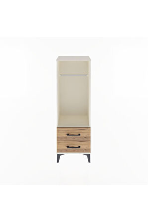 Arges Dolap Tek Raflı 2 Çekmeceli Tek Askılı 44x30x134 Aytaşı-Çam