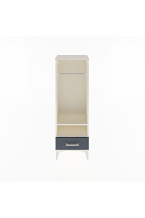 Arges Dolap 2 Raflı Tek Çekmeceli Tek Askılı 44x30x134 Aytaşı-Antrasit