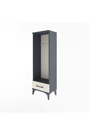 Arges Dolap Tek Raflı Tek Çekmeceli Tek Askılı 44x30x134 Antrasit-Aytaşı