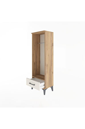 Arges Dolap Tek Raflı Tek Çekmeceli Tek Askılı 44x30x134 Çam-Aytaşı