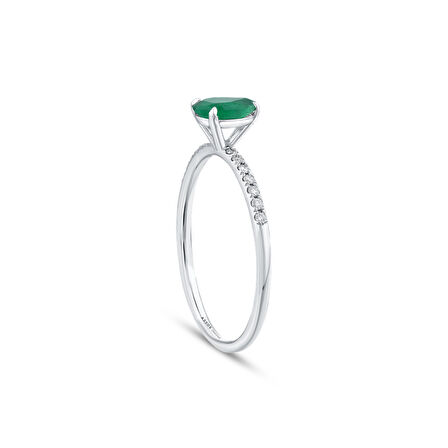 Zümrüt Taşlı Pırlanta Yüzük