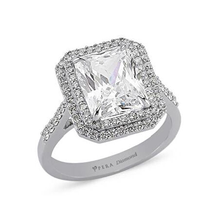 0.42 Karat Pırlanta Topaz Taşlı Fantezi Yüzük