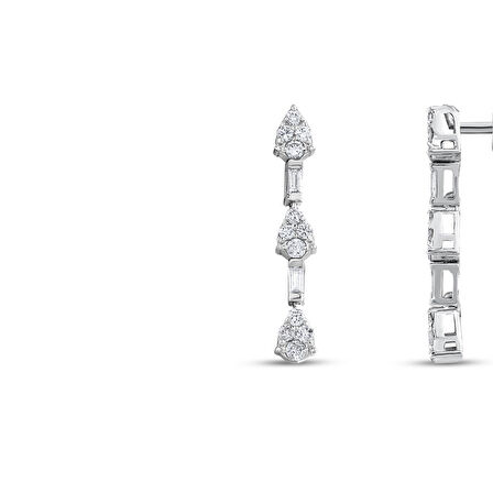 0.28 Karat Pırlanta Tria Küpe