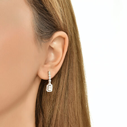 Baget Taşlı Pırlanta Fantezi Küpe