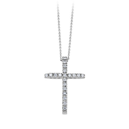 0.10 Karat Pırlantalı Haç Kolye