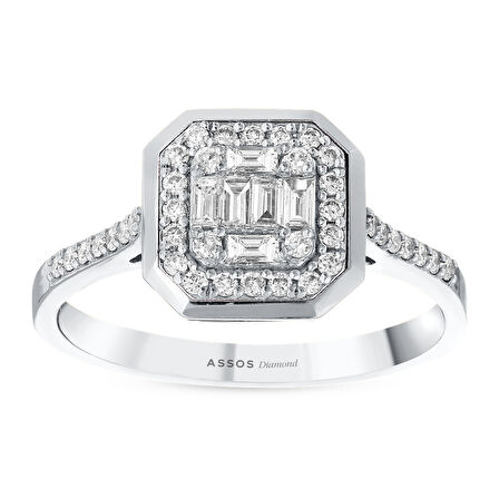 0.34 Karat Baget Taşlı Pırlanta Yüzük