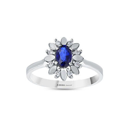 0.07 Karat Safir Taşlı Pırlanta Yüzük
