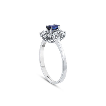 0.07 Karat Safir Taşlı Pırlanta Yüzük