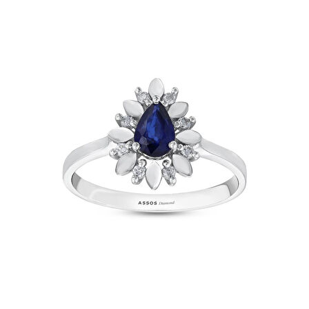 0.08 Karat Safir Taşlı Pırlanta Yüzük