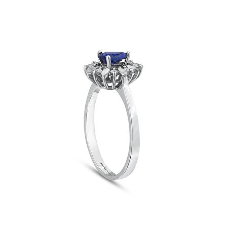 0.08 Karat Safir Taşlı Pırlanta Yüzük