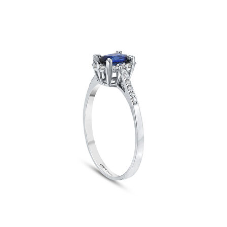 0.15 Karat Safir Taşlı Pırlanta Yüzük