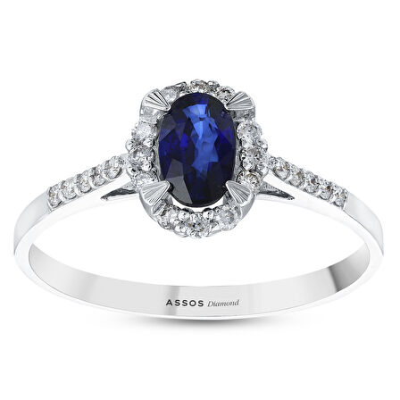 0.15 Karat Safir Taşlı Pırlanta Yüzük