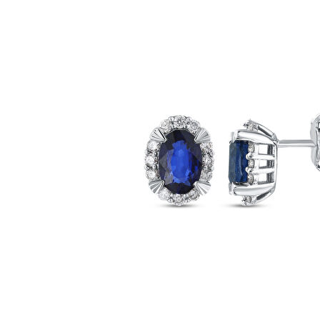 0.22 Karat Safir Taşlı Pırlanta Küpe