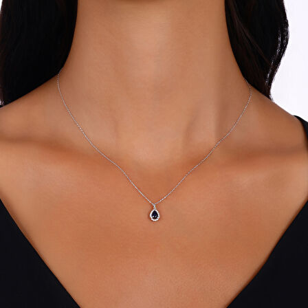 0.08 Karat Safir Taşlı Pırlanta Kolye