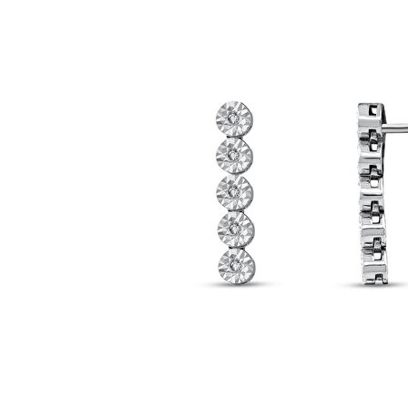 0.06 Karat Pırlanta Beştaş Küpe