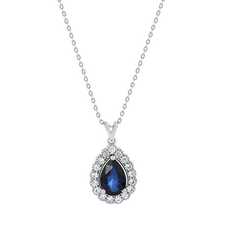 0.12 Karat Safir Renkli Pırlanta Kolye