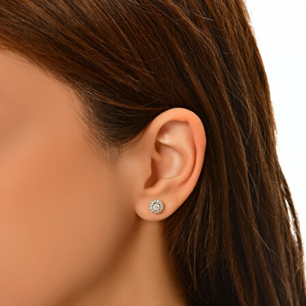 0.99 Karat Pırlanta Tektaş Küpe