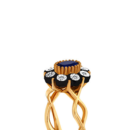 0.06 Karat Safir Renkli Elmas Yüzük