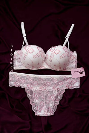 STORMED İç Giyim Kadın Dantel Detaylı Destekli Sütyen Takımı 1740